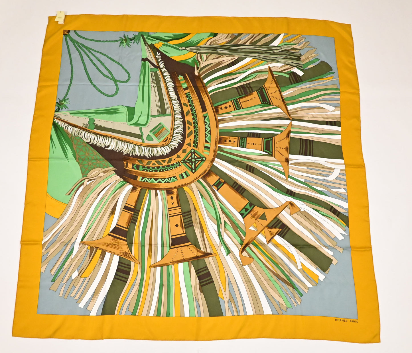 Hermes 'Cuirs du Desert' Carre 140 in Silk
