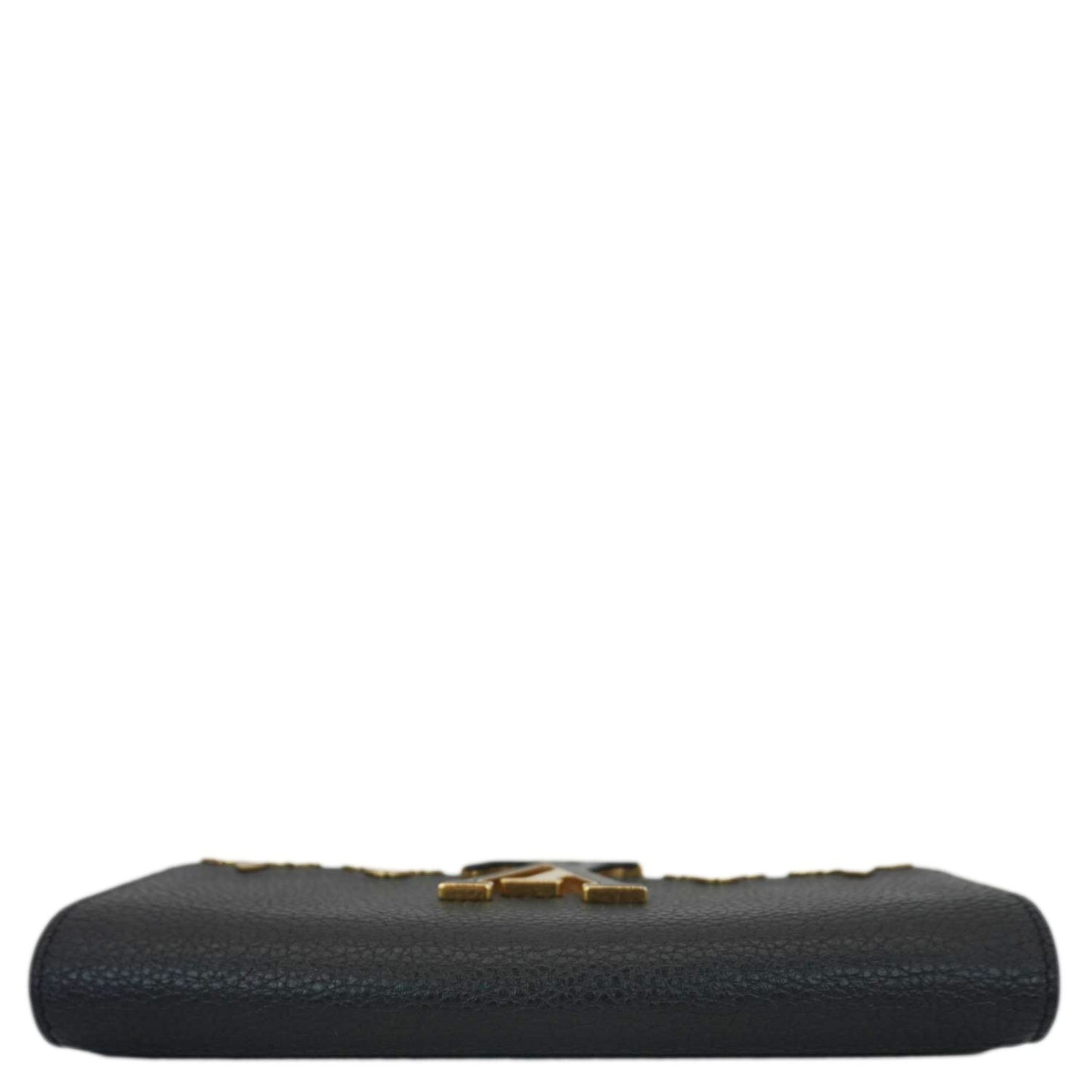 LOUIS VUITTON Capucines Crown Flowers Taurillon Leather Wallet Black