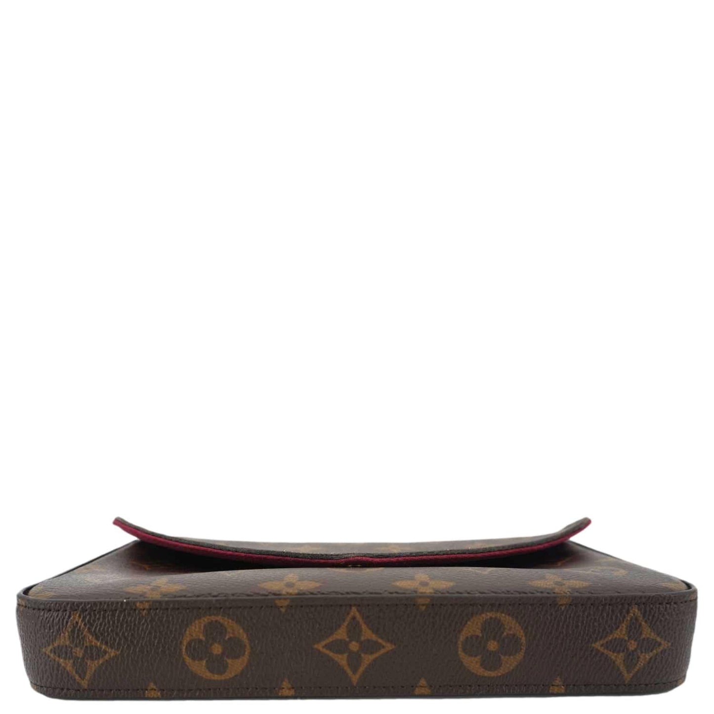 LOUIS VUITTON Felicie Pochette Monogram Canvas Crossbody Bag Brown