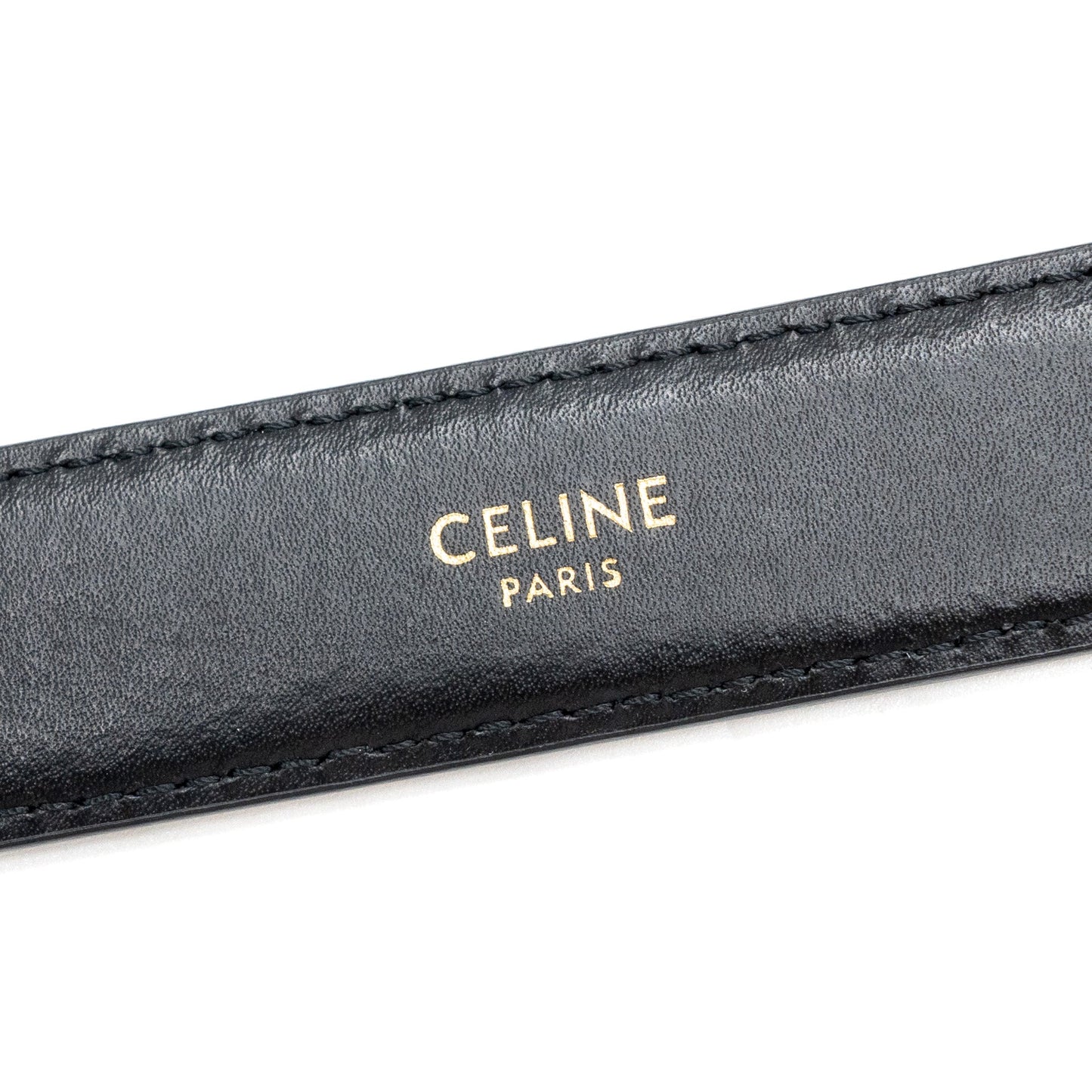 Celine Size 85 Triomphe Belt Smooth Calfskin Black