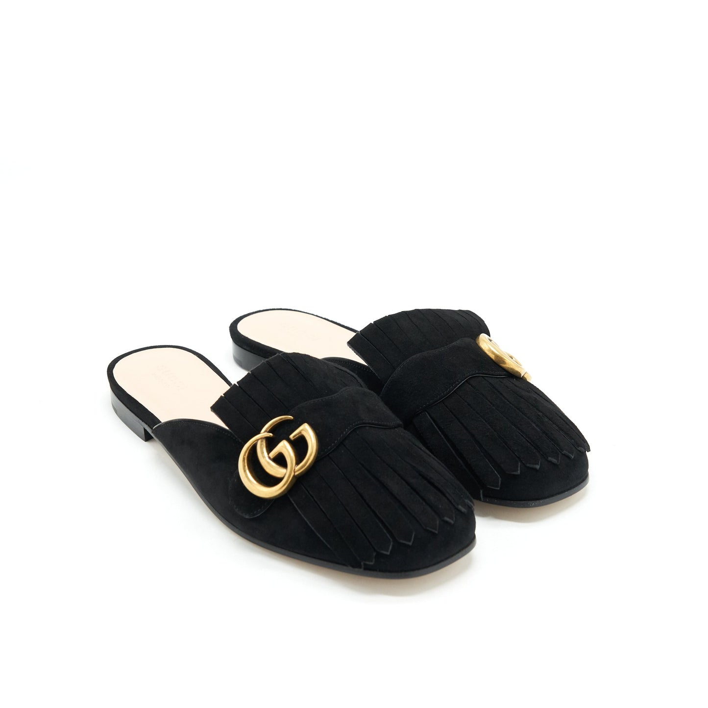 Gucci Size 38.5 Suede leather Mules Black