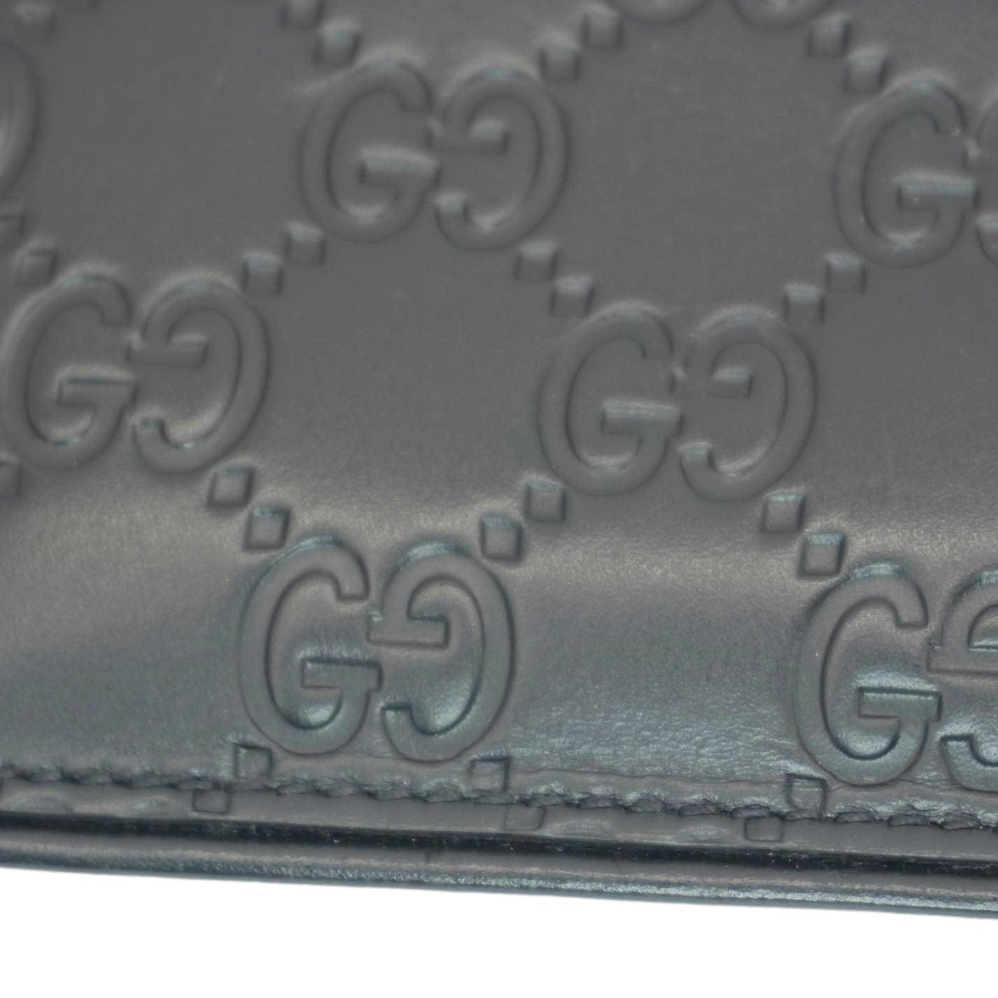 GUCCI Leather Clip Key Case Black 447964