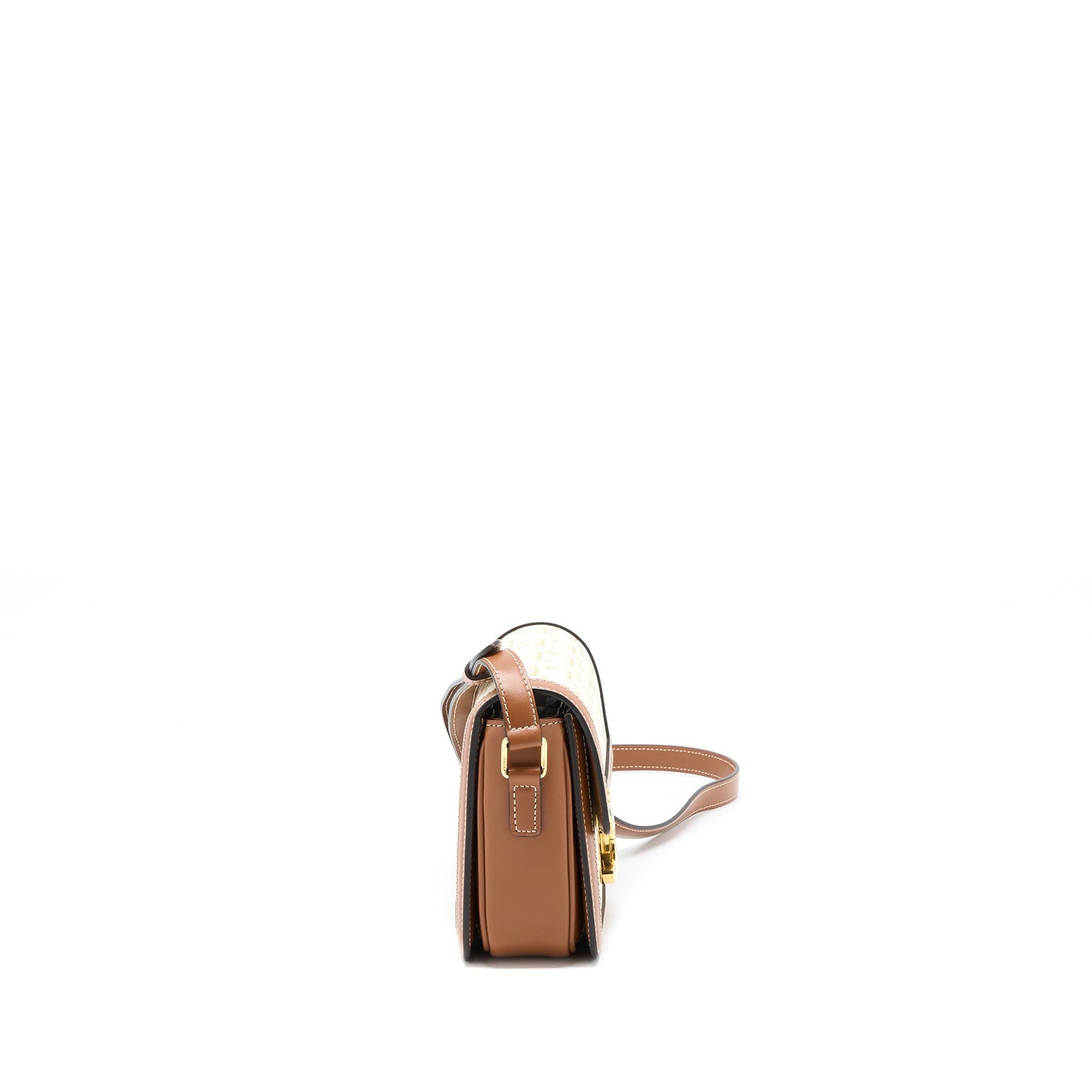 Celine Teen Triomphe Purse Triomphe Canvas/Calfskin White