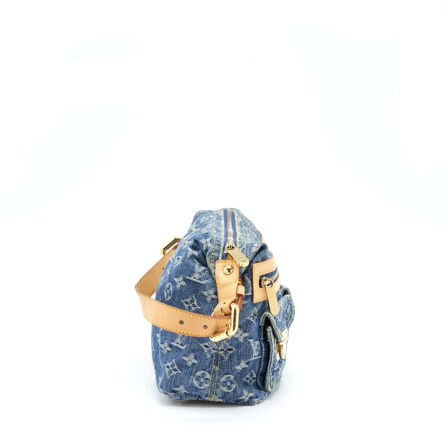 Louis Vuitton Vintage Denim Crossbody Purse With An Extra Strap