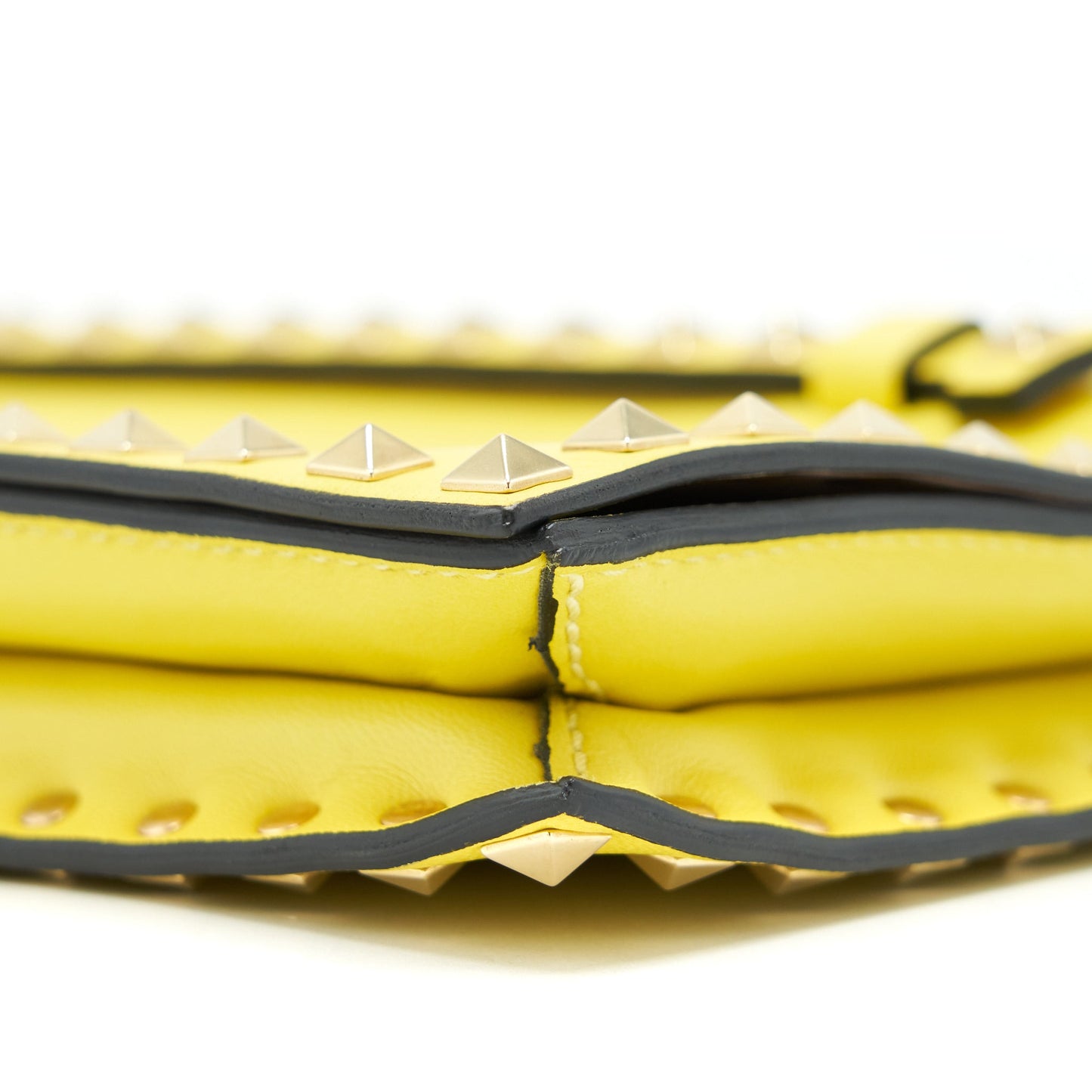 Valentino Rockstud Clutch Purse Yellow