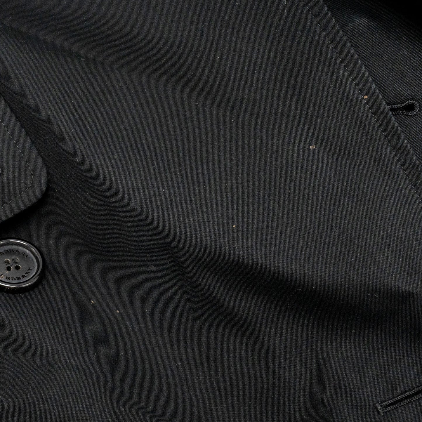 Burberry Size 48 Sandringham Short Trench Coat Cotton Black