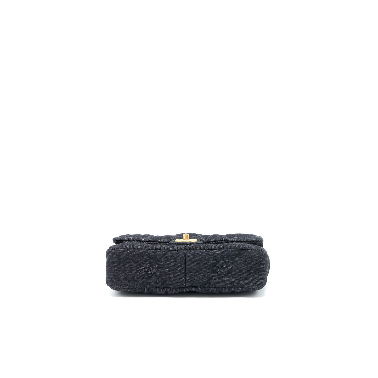 Chanel Chunky Chain Flap Bag Denim Black Brushed GHW (Microchip)