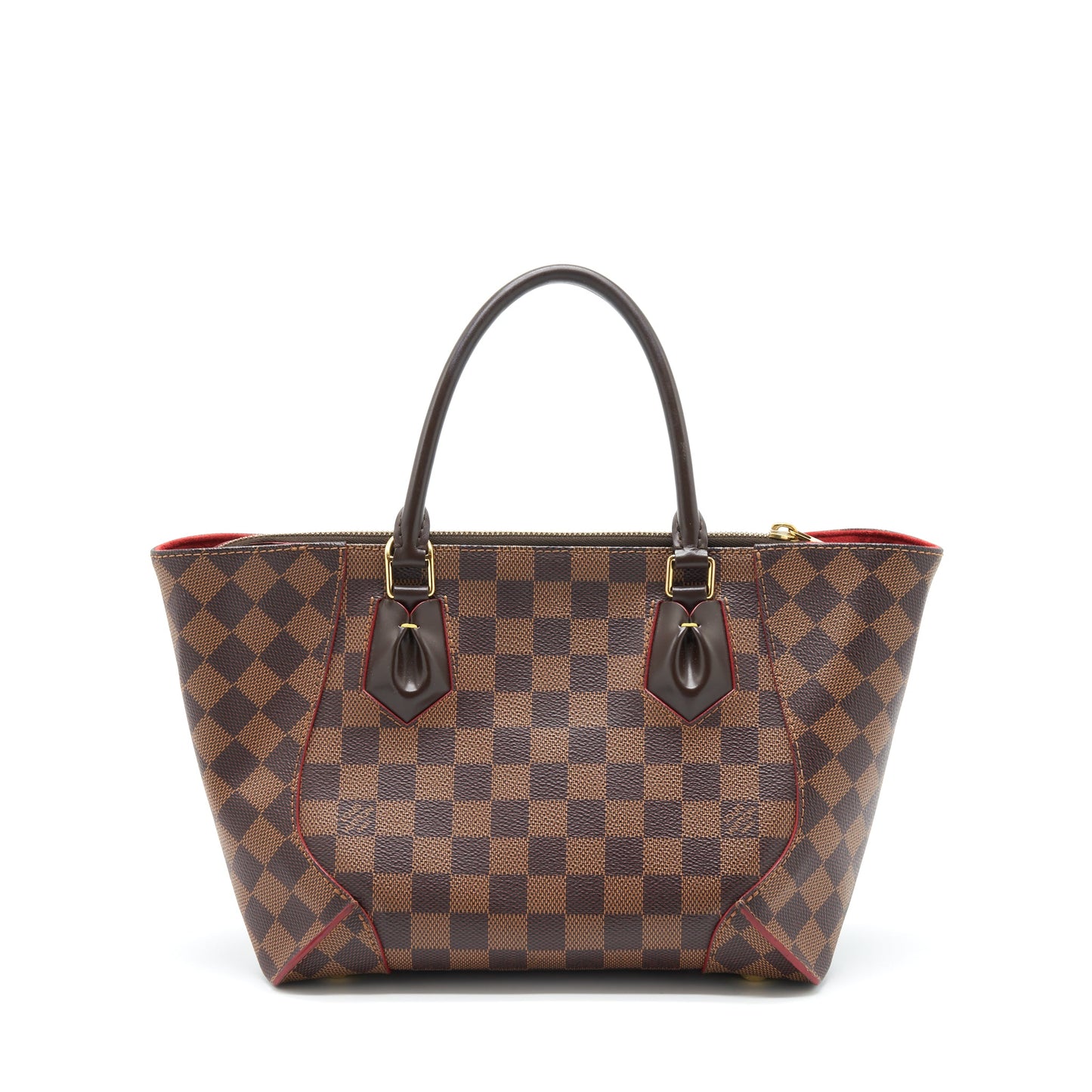 Louis Vuitton Top Handle Tote Purse With Strap Damier Ebene/Red