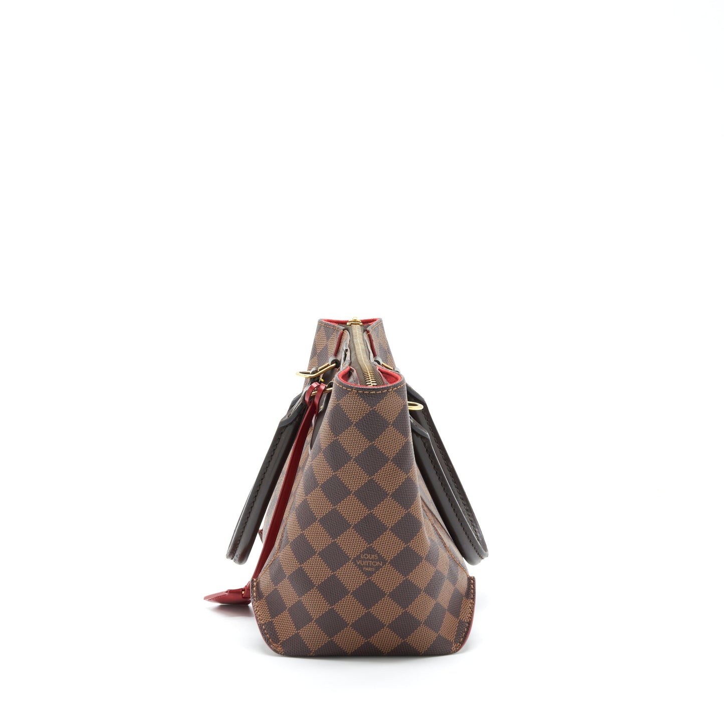 Louis Vuitton Top Handle Tote Purse With Strap Damier Ebene/Red