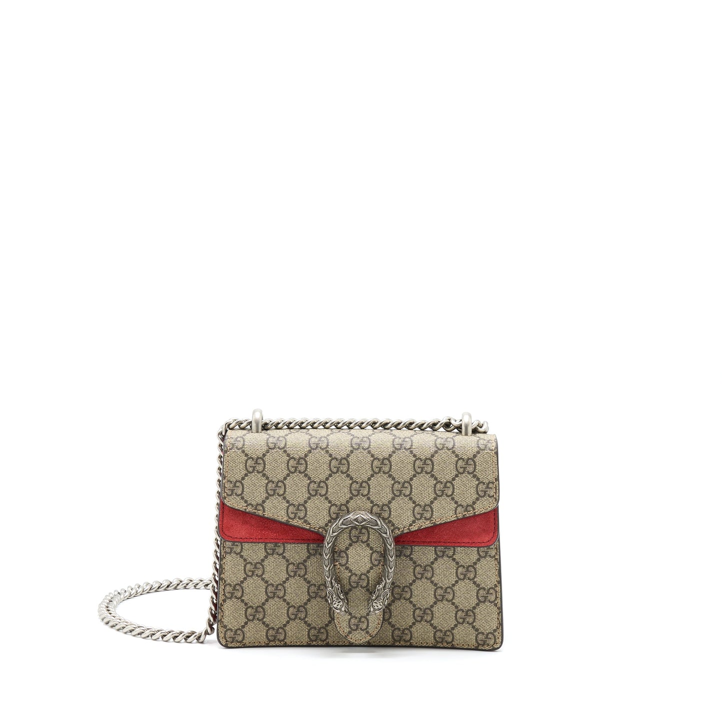 Gucci MIni Dionysus Supreme Suede Red Crossbody Purse