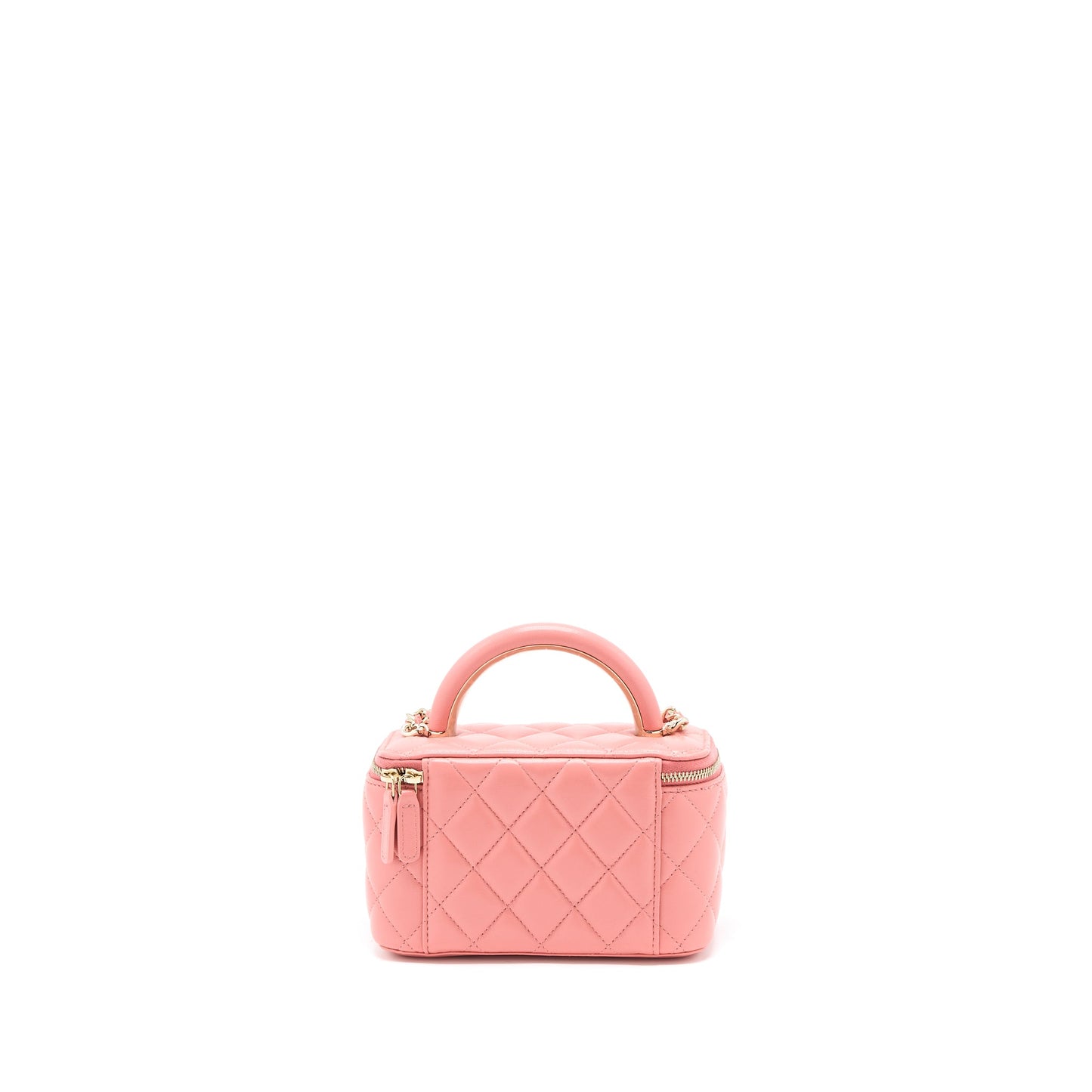 Chanel 22A Top Handle Long Vanity Case Lambskin Pink LGHW (Microchip)