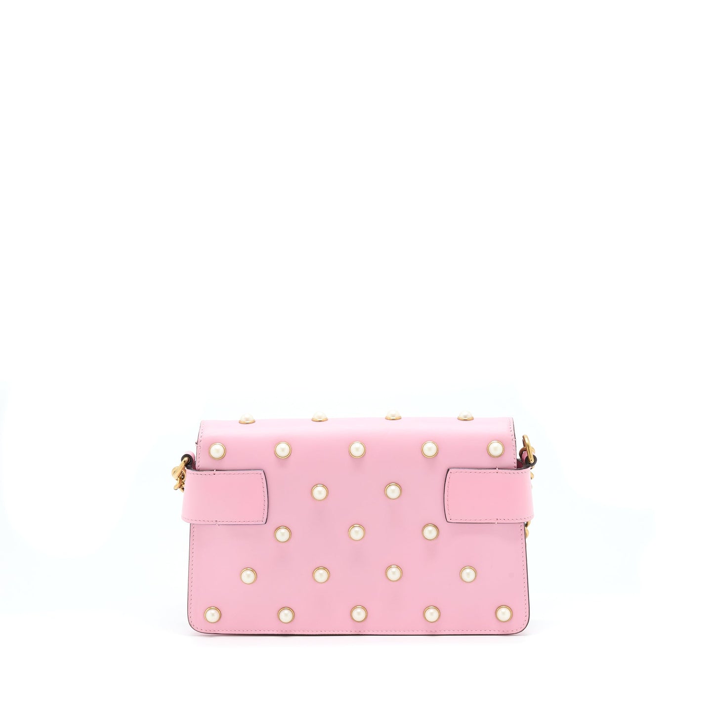 Gucci Pearl Studded Mini Broadway Bee Mini Purse Pink