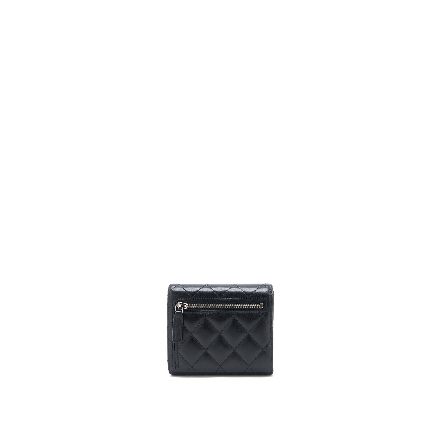 Chanel Small Classic Compact Wallet Lambskin Black SHW