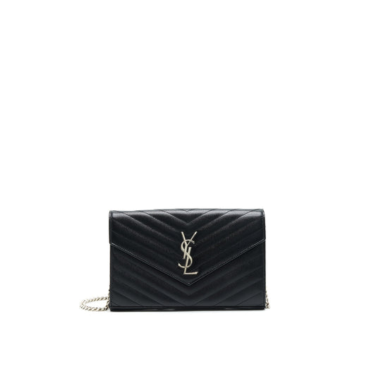 Saint Laurent Envelope Monogram Wallet on Chain in