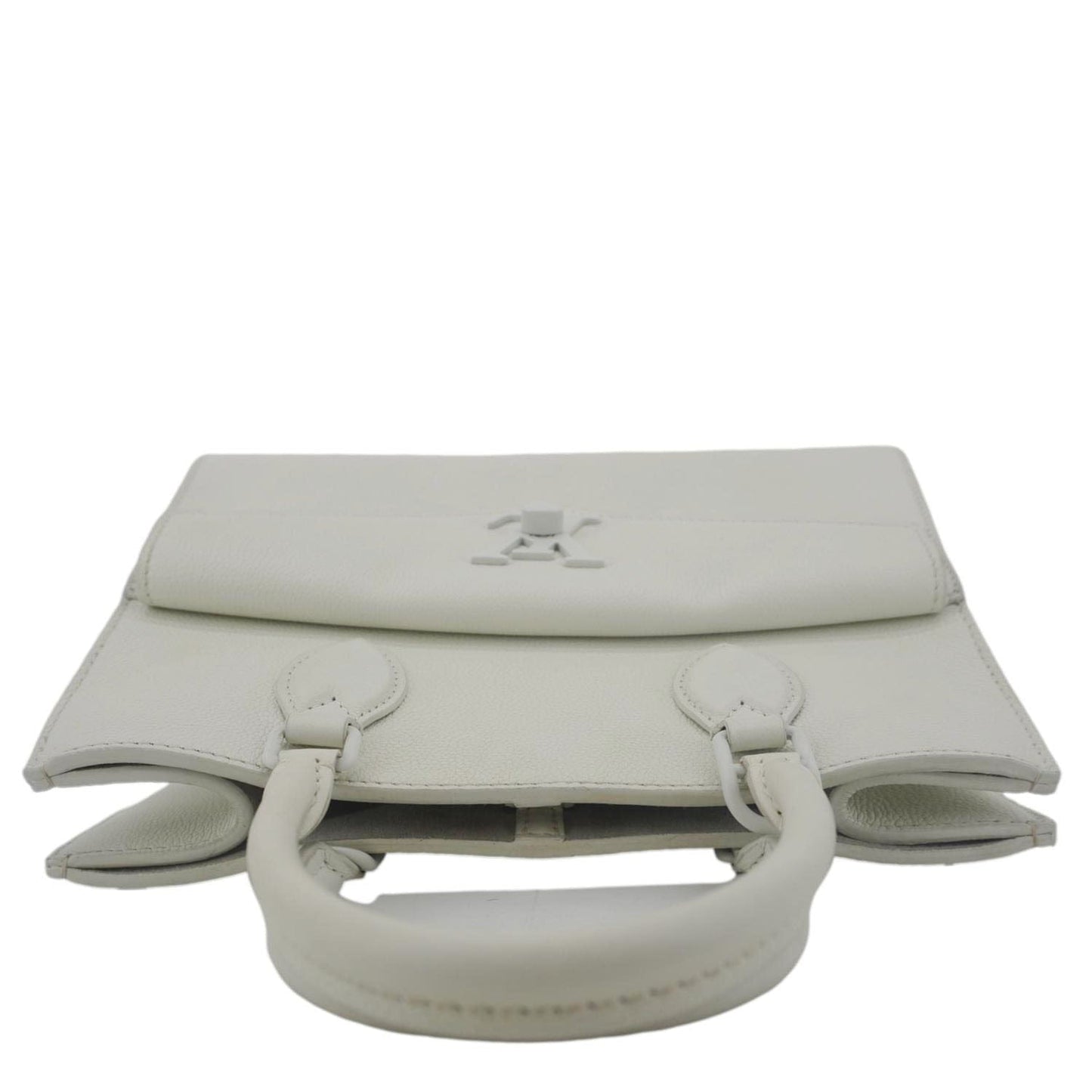 LOUIS VUITTON Lockme PM Monochrome Soft Calfskin Leather Tote Bag White