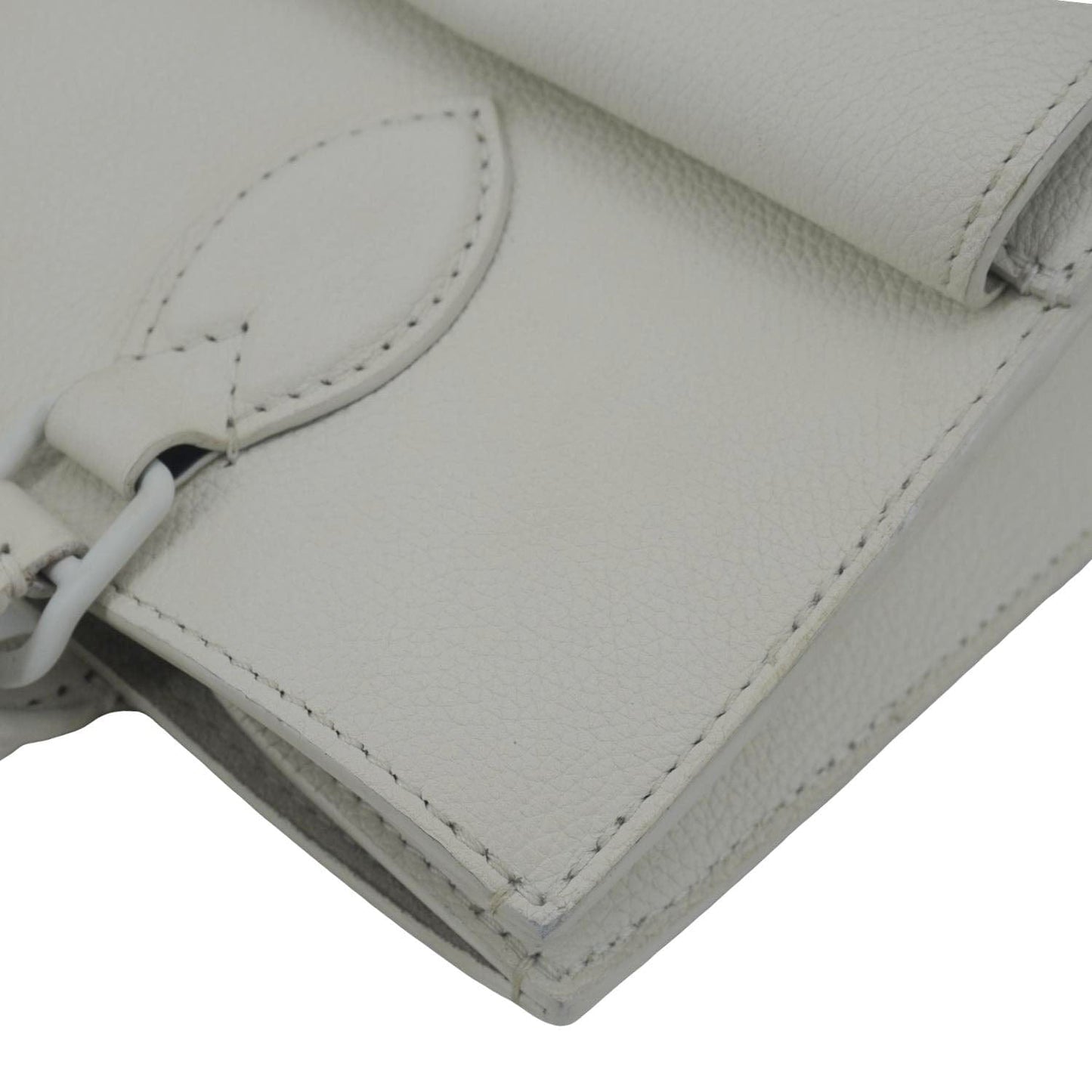 LOUIS VUITTON Lockme PM Monochrome Soft Calfskin Leather Tote Bag White