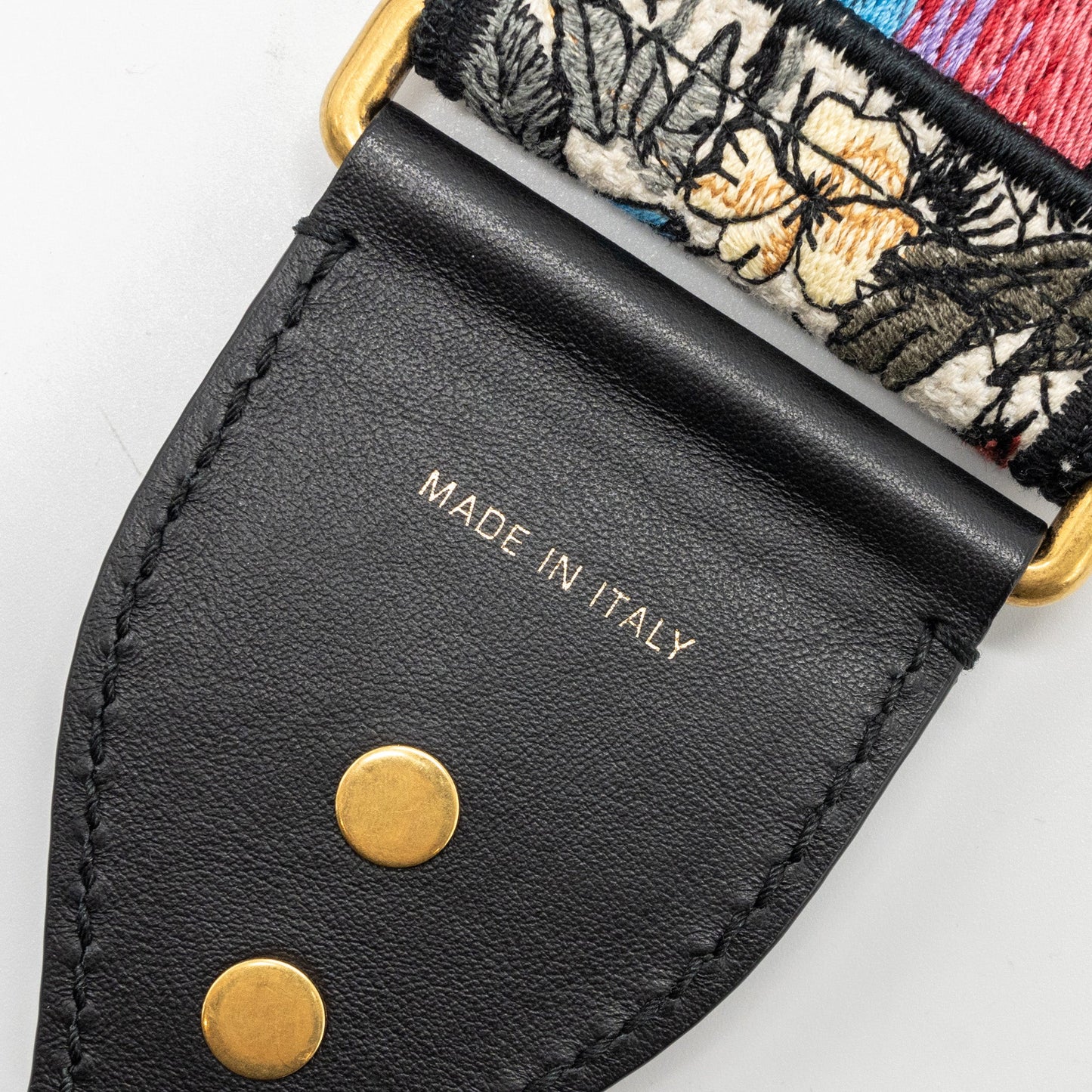 Adjustable Shoulder Strap Flora Embroidery Canvas/Calfskin Multicolour