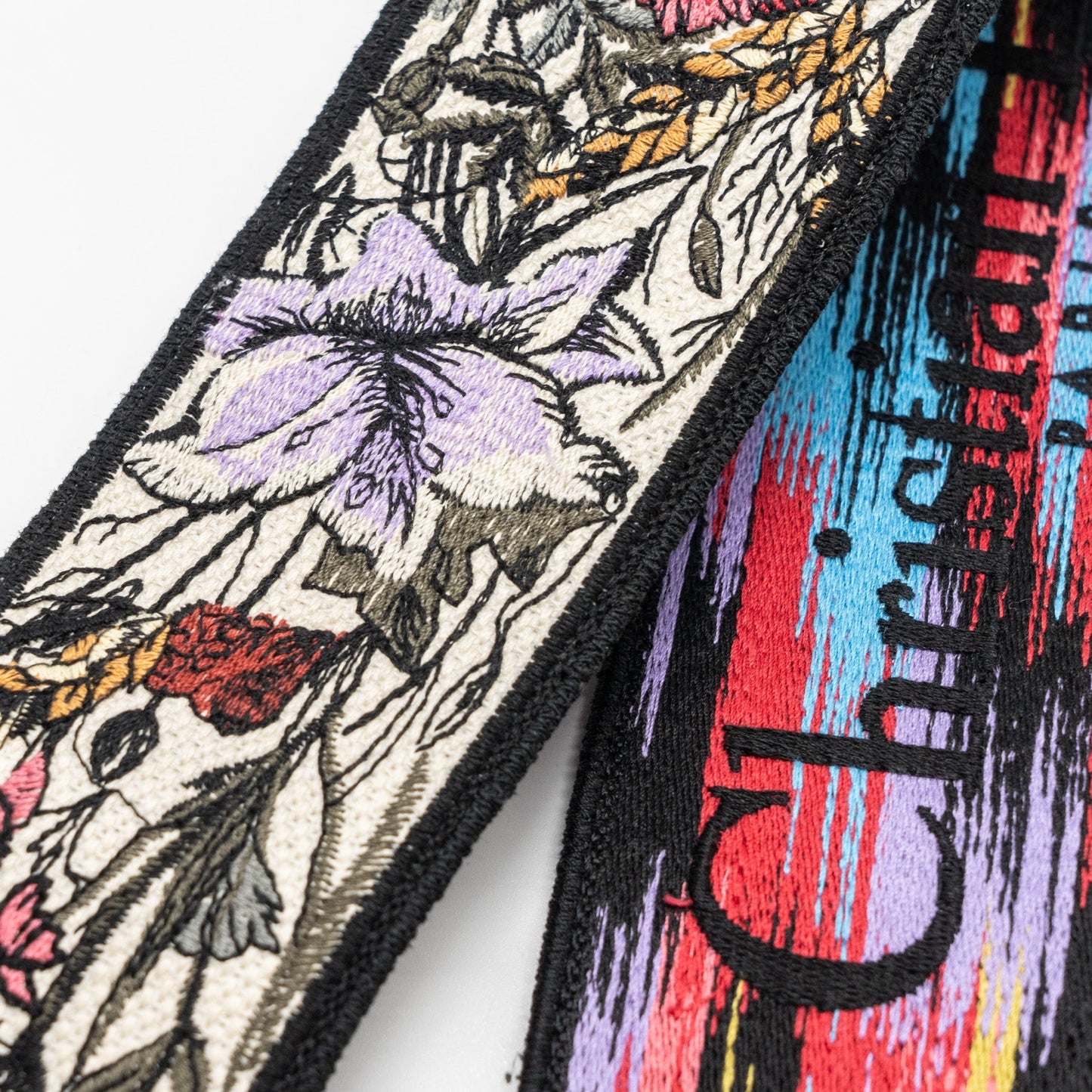 Adjustable Shoulder Strap Flora Embroidery Canvas/Calfskin Multicolour