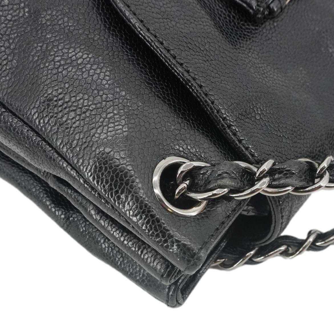 CHANEL Pocket in The City Caviar Leather Shoulder Bag Black