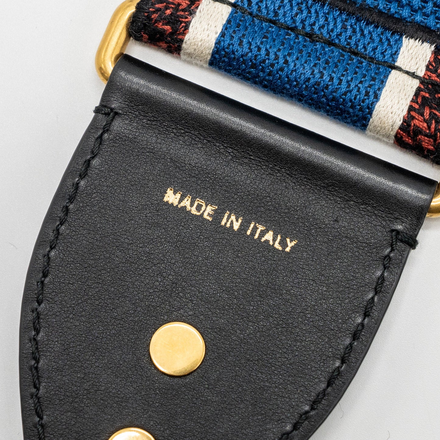 Adjustable Shoulder Strap Embroidery Canvas/Calfskin Blue/Red/Black