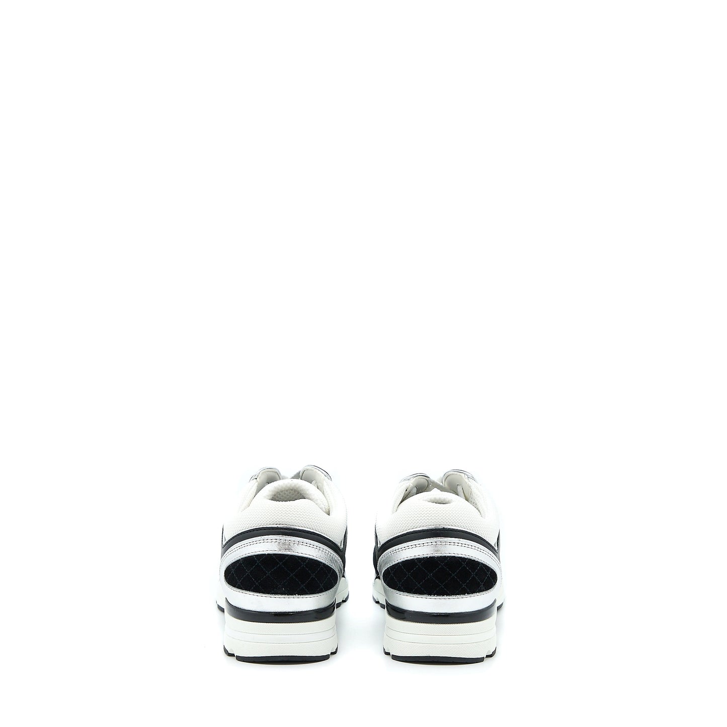 Chanel Size 39 Trainers Suede Black/White/Silver