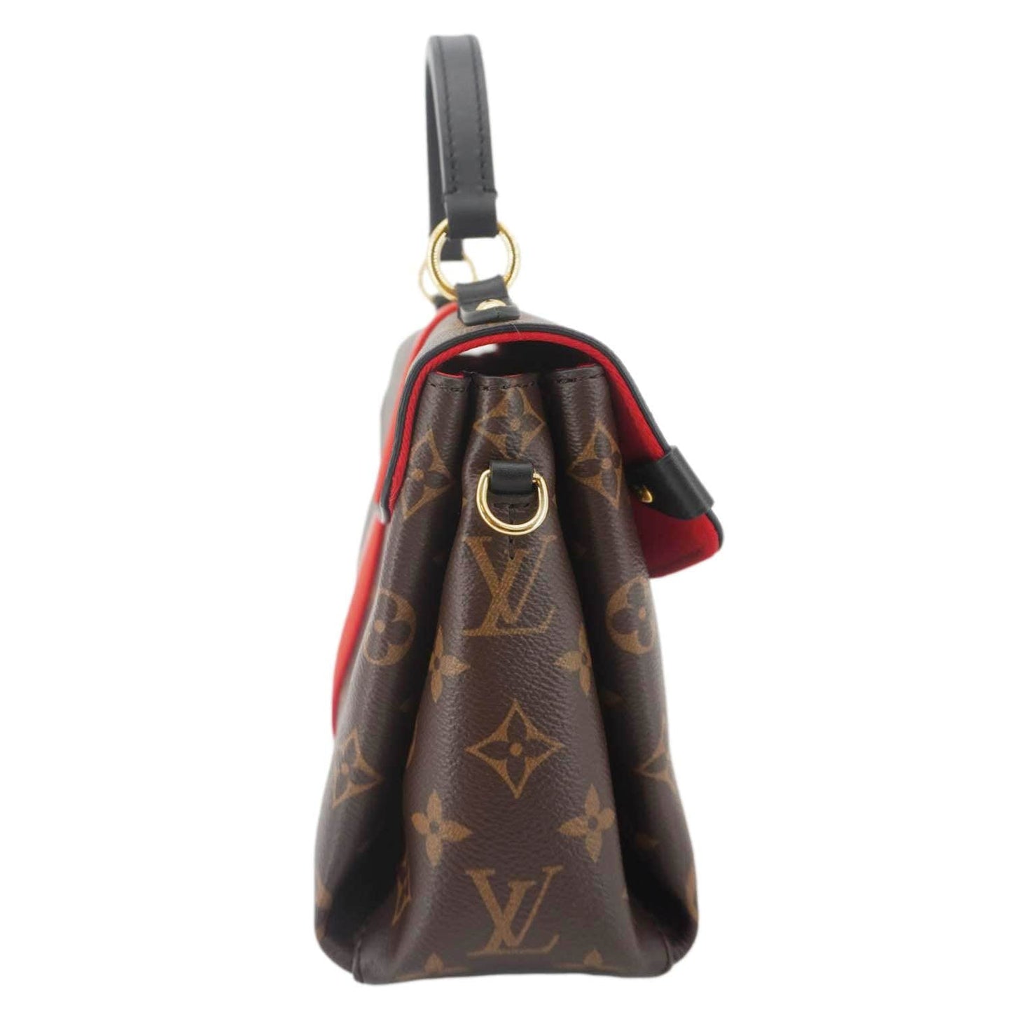 LOUIS VUITTON Georges BB Monogram Canvas Shoulder Bag Coquelicot Peach