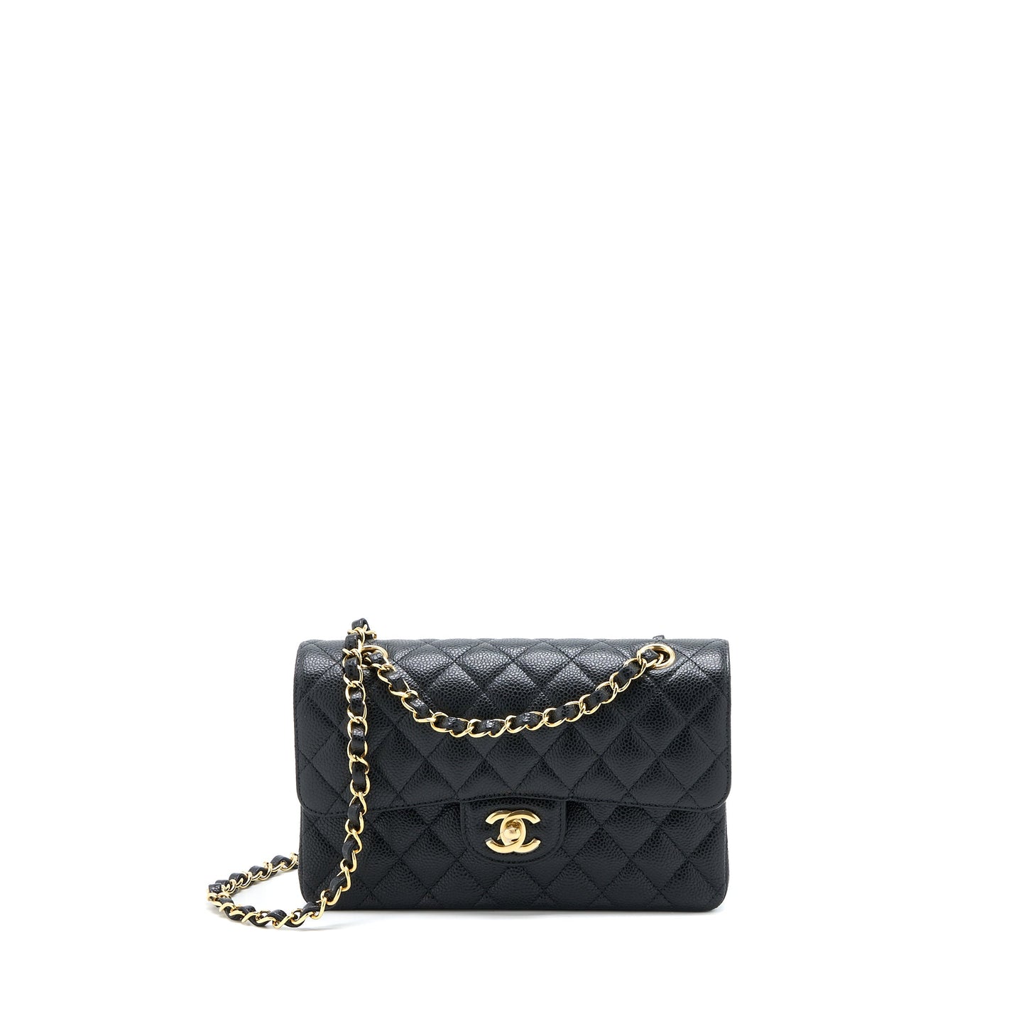 Chanel Small Classic Double Flap Bag Caviar Black GHW (Microchip)