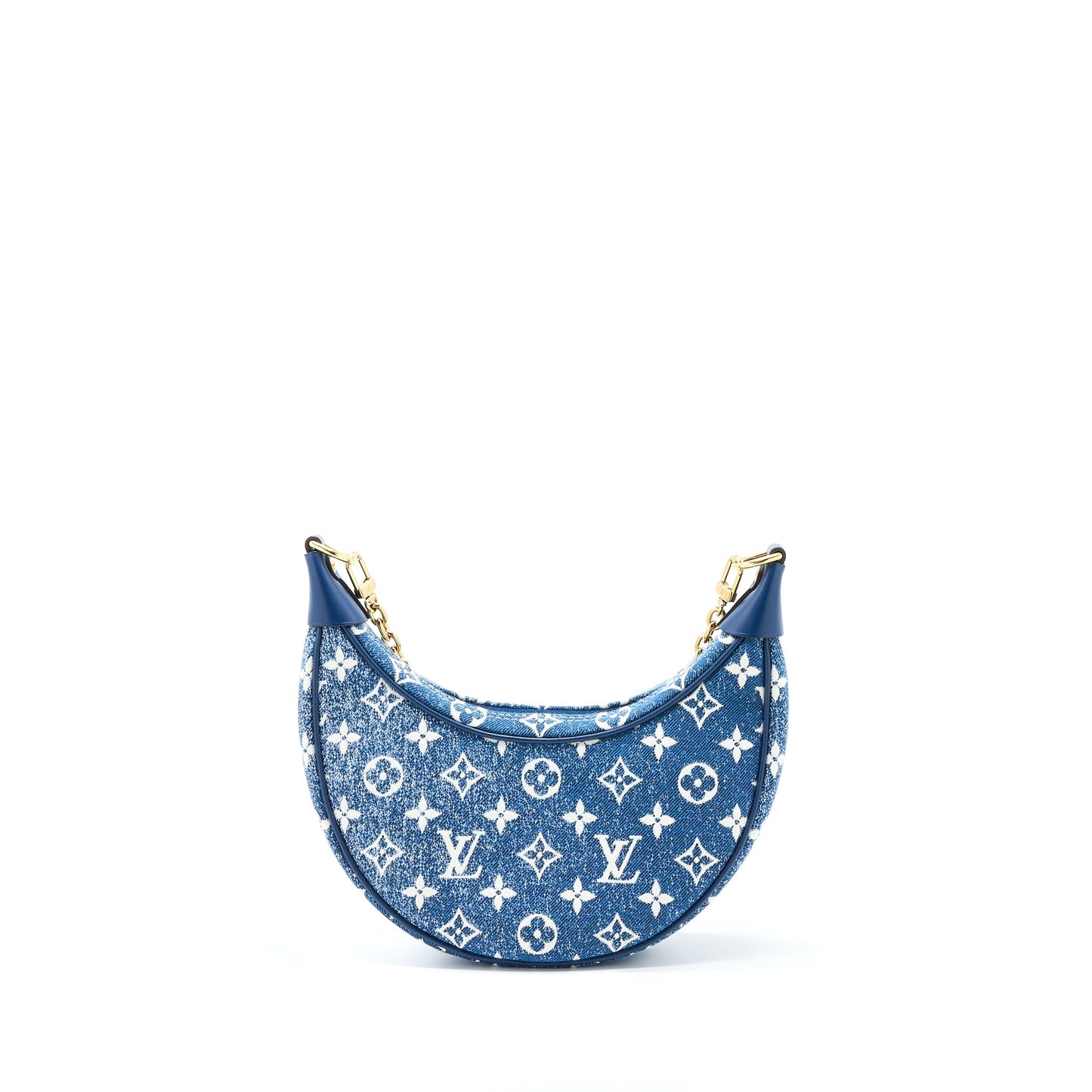 Louis Vuitton Half-Moon Loop Baguette Handbag Denim Blue