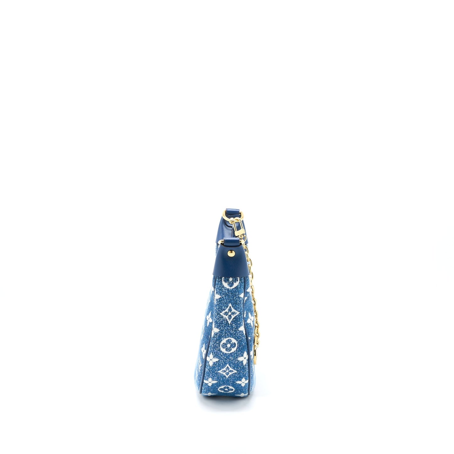Louis Vuitton Half-Moon Loop Baguette Handbag Denim Blue
