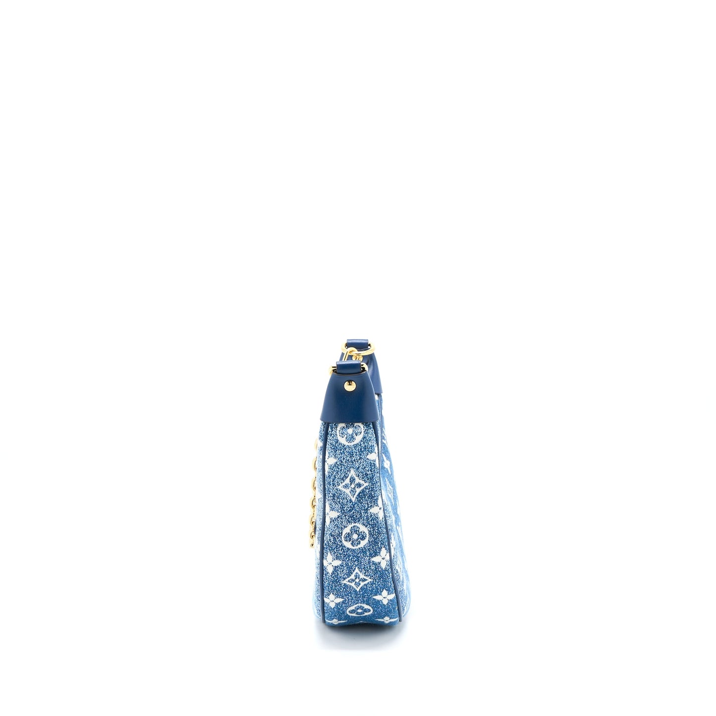 Louis Vuitton Half-Moon Loop Baguette Handbag Denim Blue