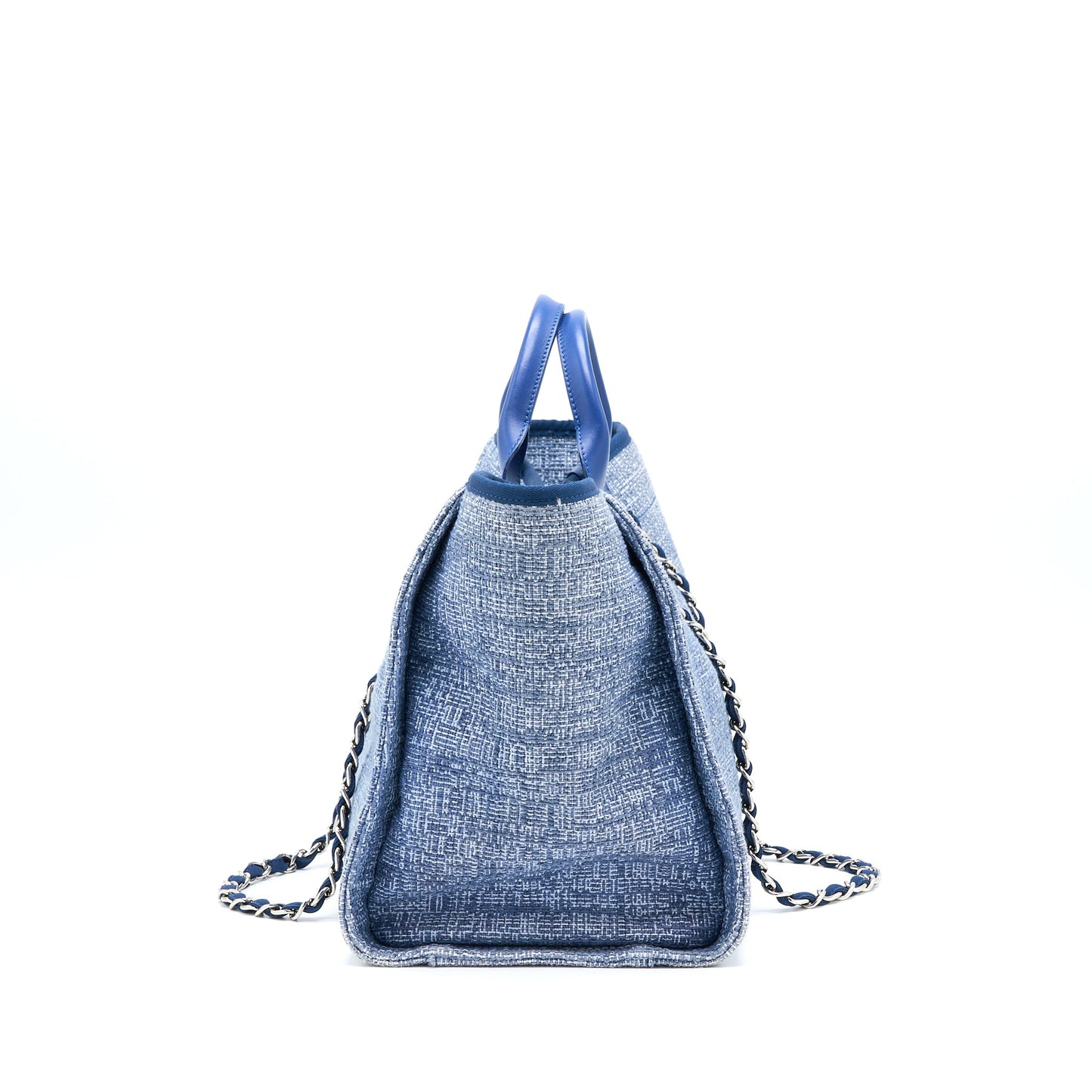 Chanel Deauville Tote Tweed Light Blue SHW