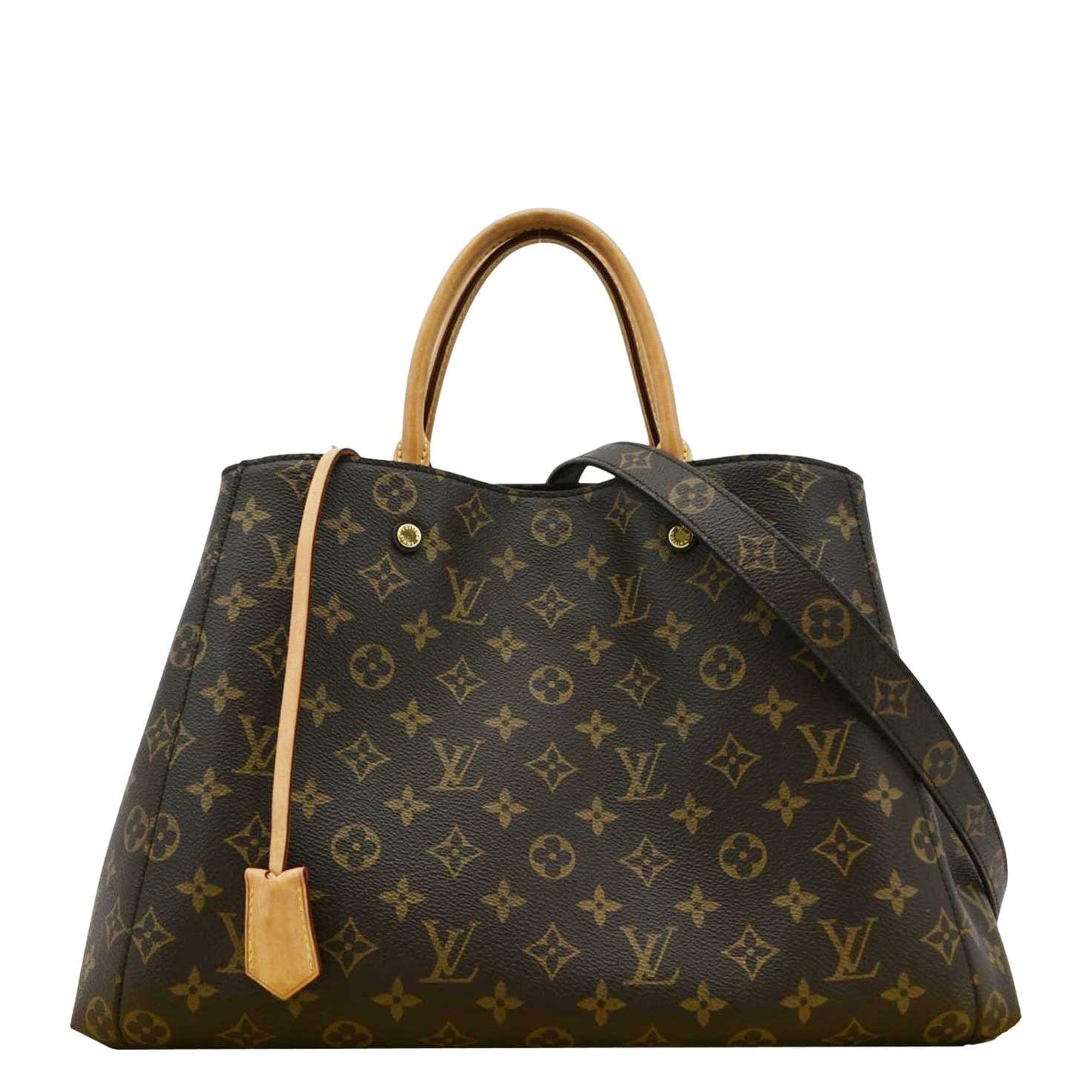 LOUIS VUITTON Montaigne GM Monogram Canvas Shoulder Bag Brown
