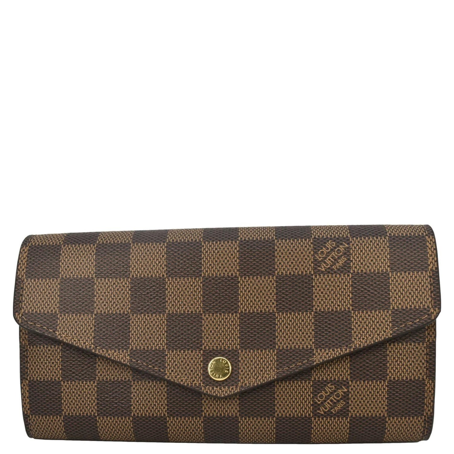 LOUIS VUITTON Sarah Damier Ebene Wallet Brown