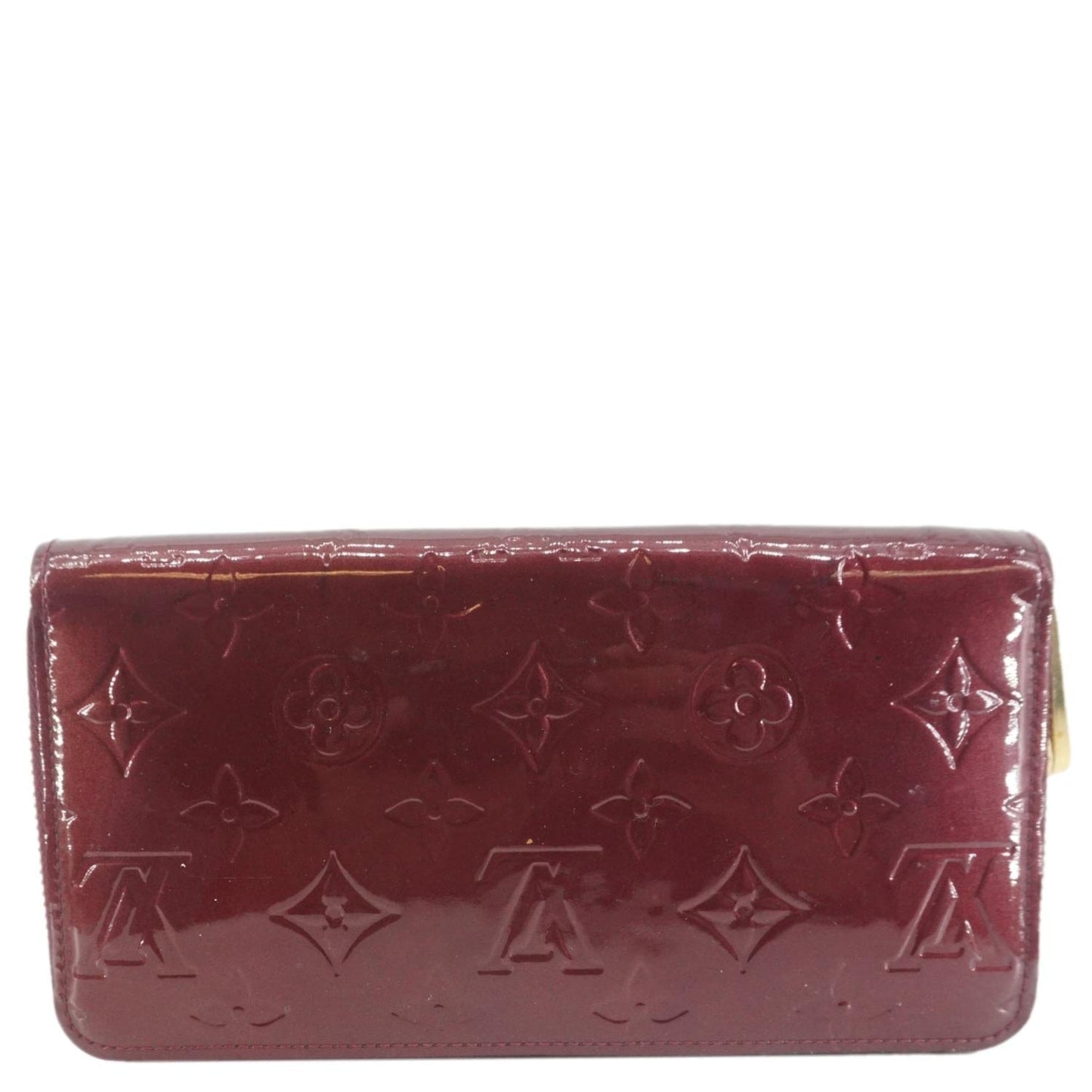 LOUIS VUITTON Monogram Vernis Zippy Wallet Amarante