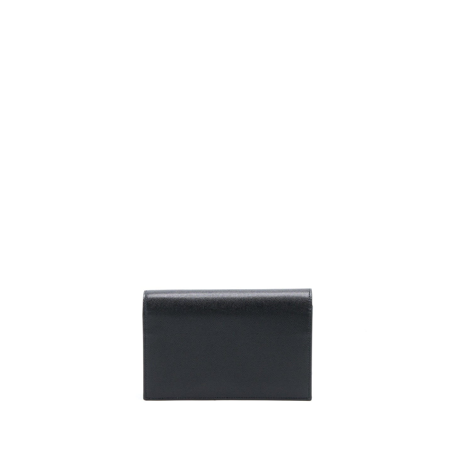 Saint Laurent Kate Chain Wallet With Tassel Grained Calfskin Black