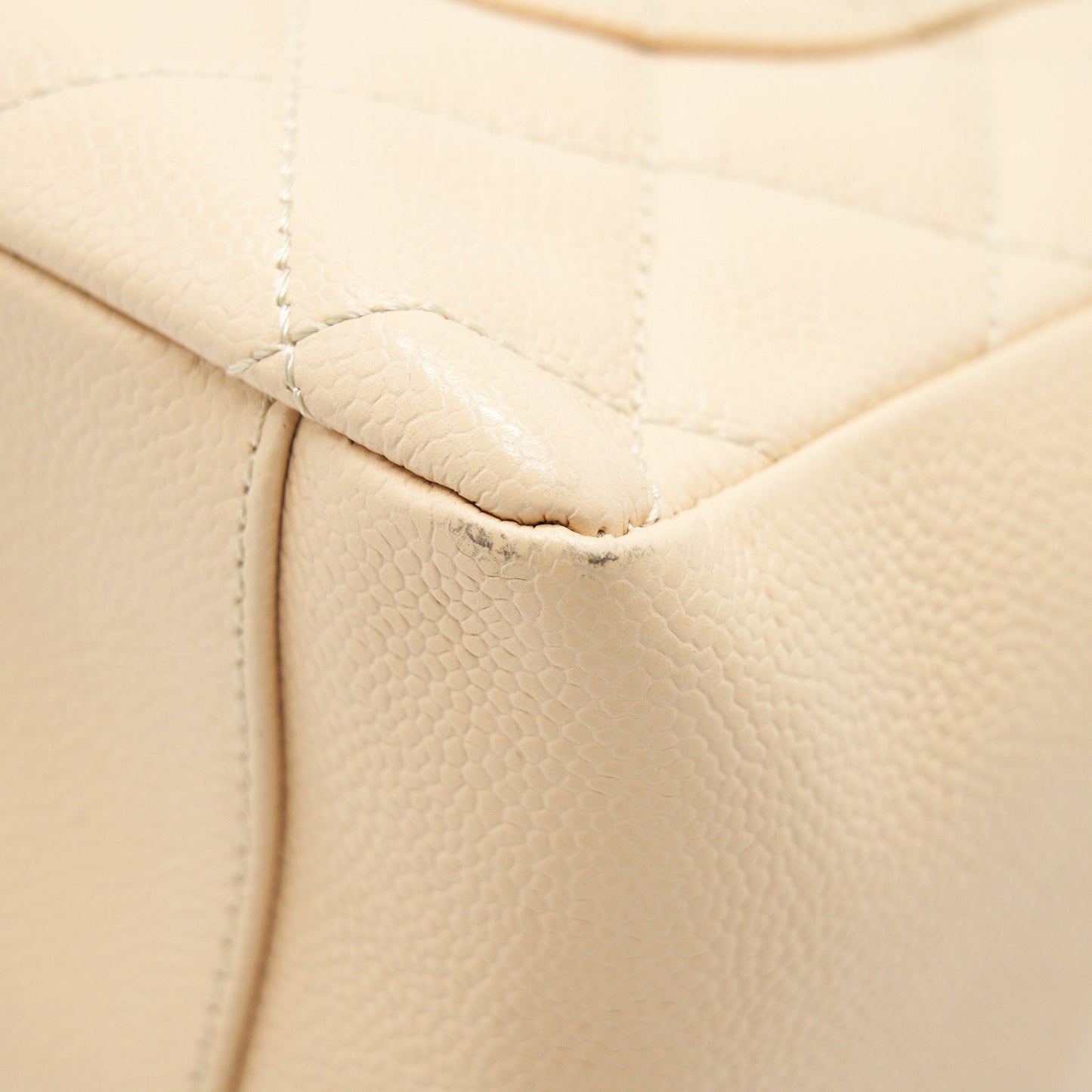 Chanel Grand Shopping Tote Bag Caviar Beige GHW Serial 16