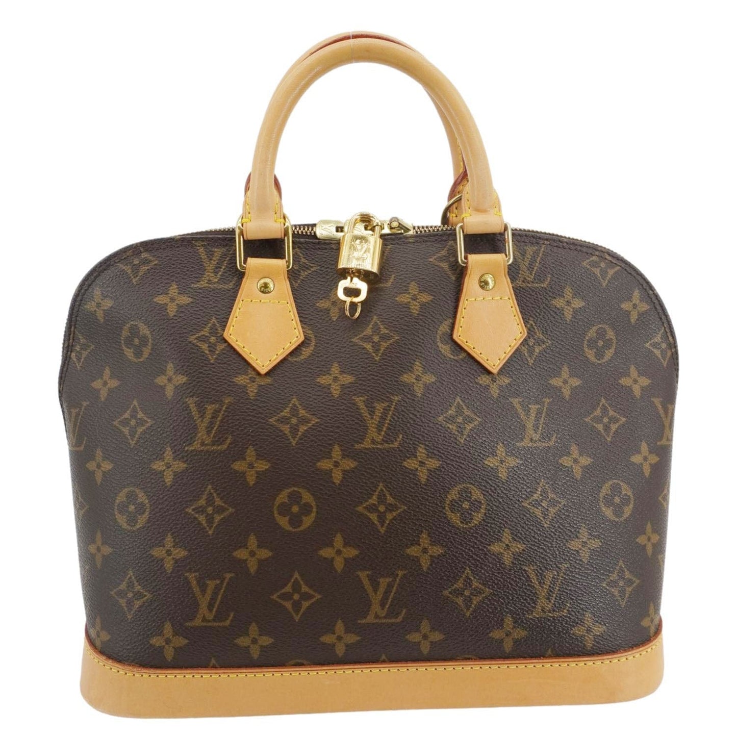 LOUIS VUITTON Alma PM Monogram Canvas Satchel Bag Brown