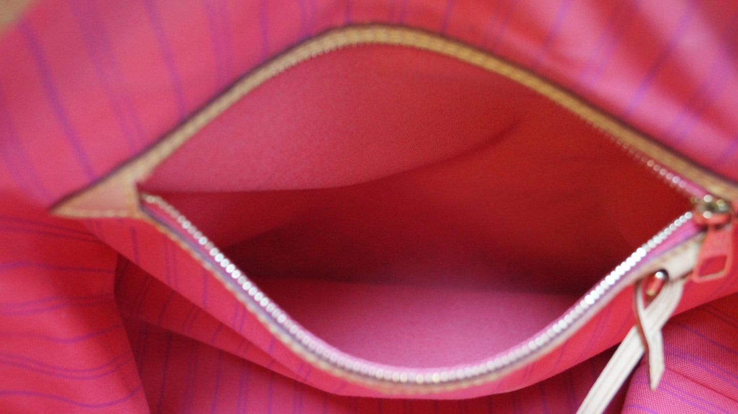 LOUIS VUITTON Damier Azur Rose Ballerine Delightful MM NM Hobo Bag