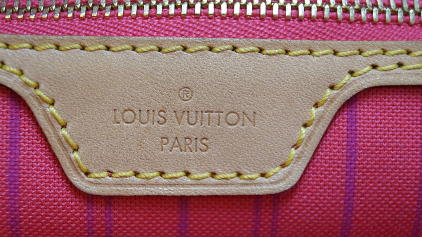 LOUIS VUITTON Damier Azur Rose Ballerine Delightful MM NM Hobo Bag