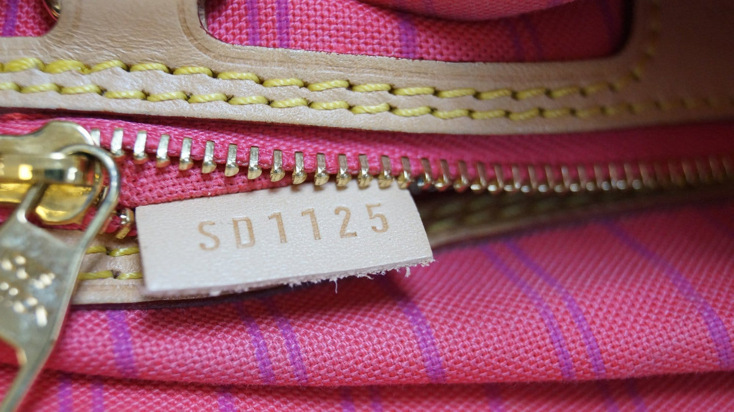 LOUIS VUITTON Damier Azur Rose Ballerine Delightful MM NM Hobo Bag