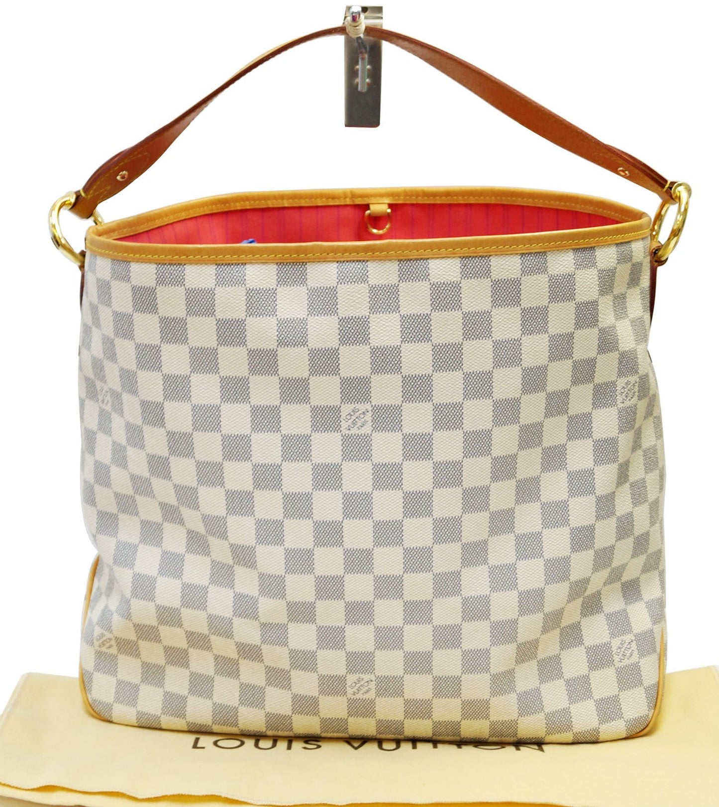 LOUIS VUITTON Damier Azur Rose Ballerine Delightful MM NM Hobo Bag