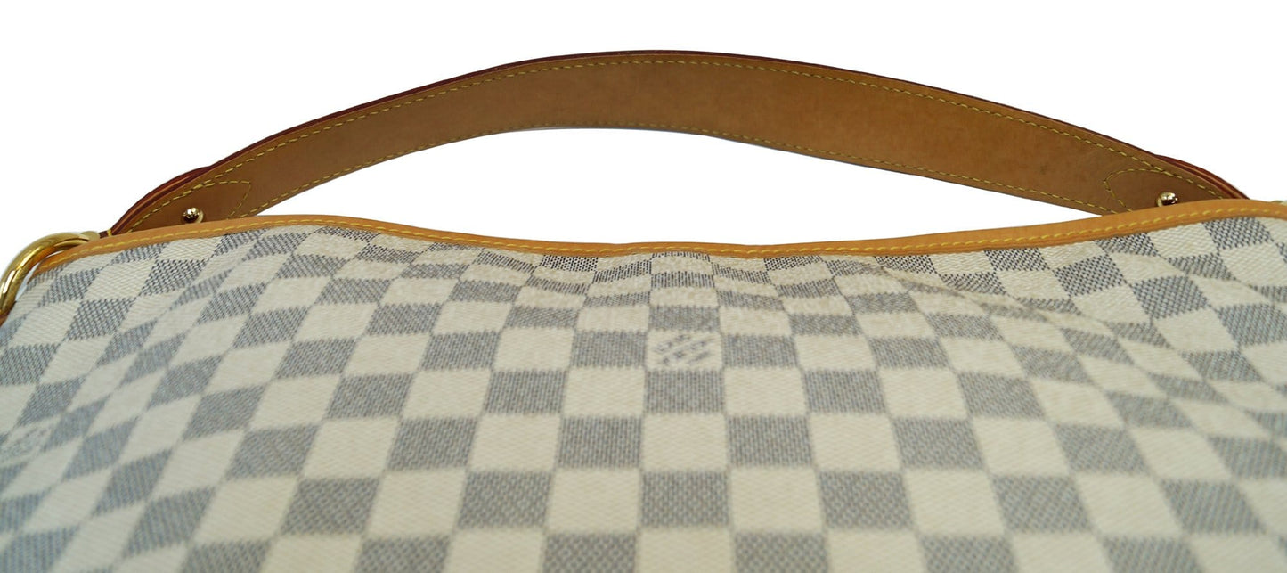 LOUIS VUITTON Damier Azur Rose Ballerine Delightful MM NM Hobo Bag