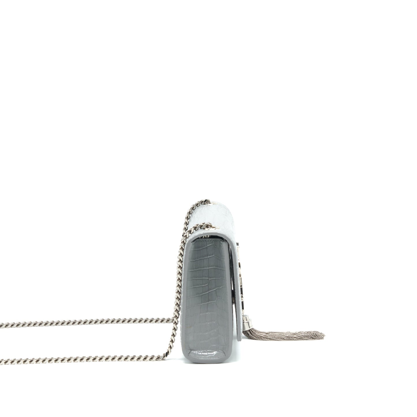 Saint Laurent/ Small Kate Purse Crocodile-Embossed with Tassel