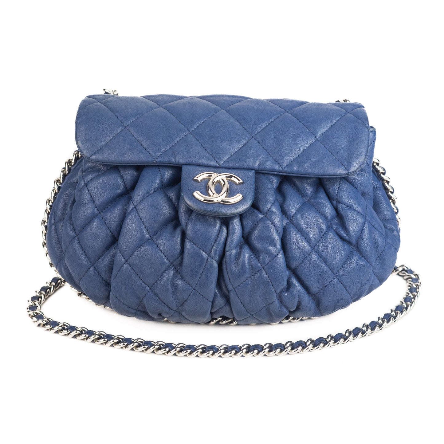 Chanel Washed Lambskin Quilted Large Chain Around Flap