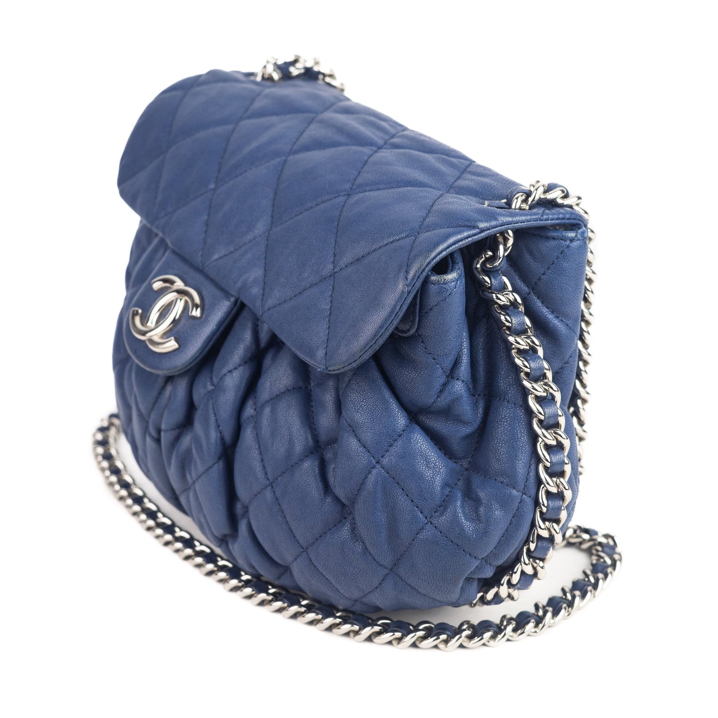 Chanel Washed Lambskin Quilted Large Chain Around Flap