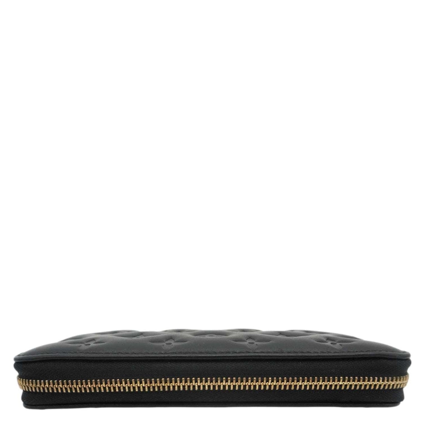 LOUIS VUITTON Coussin Embossed Leather Zippy Wallet Black