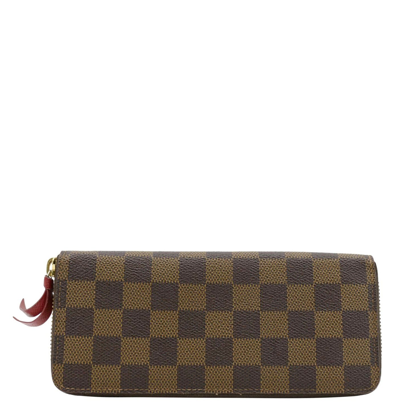 LOUIS VUITTON Clemence Damier Ebene Zippy Wallet Brown