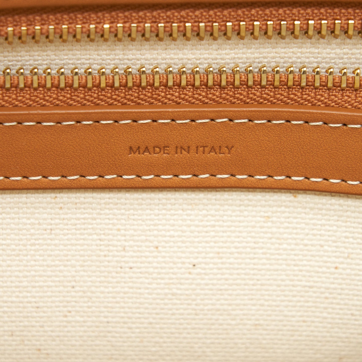 CELINE HORIZONTAL CABAS CELINE IN CANVAS WITH CELINE PRINT AND CALFSKIN NATURAL / TAN