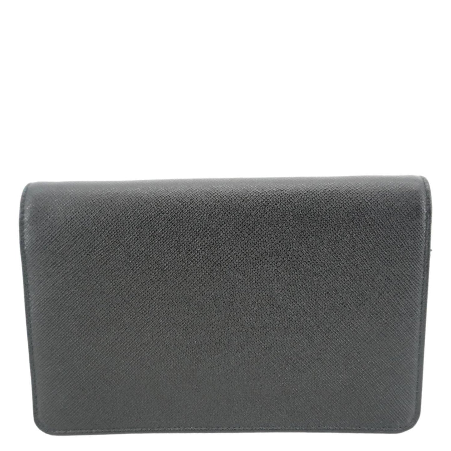 PRADA Saffiano Lux Chain Crossbody Bag Black