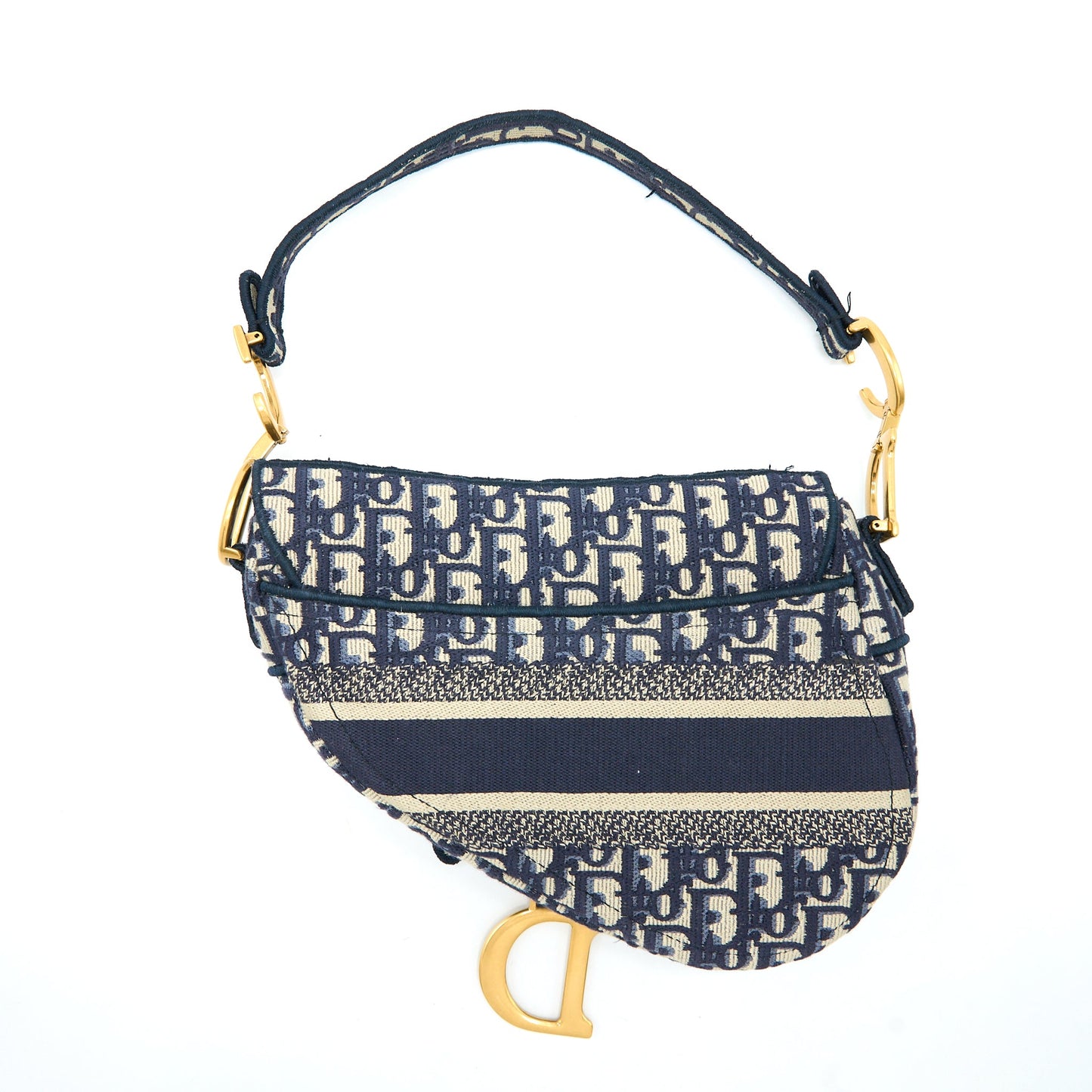 Dior Saddle Purse Blue Oblique Embroidery